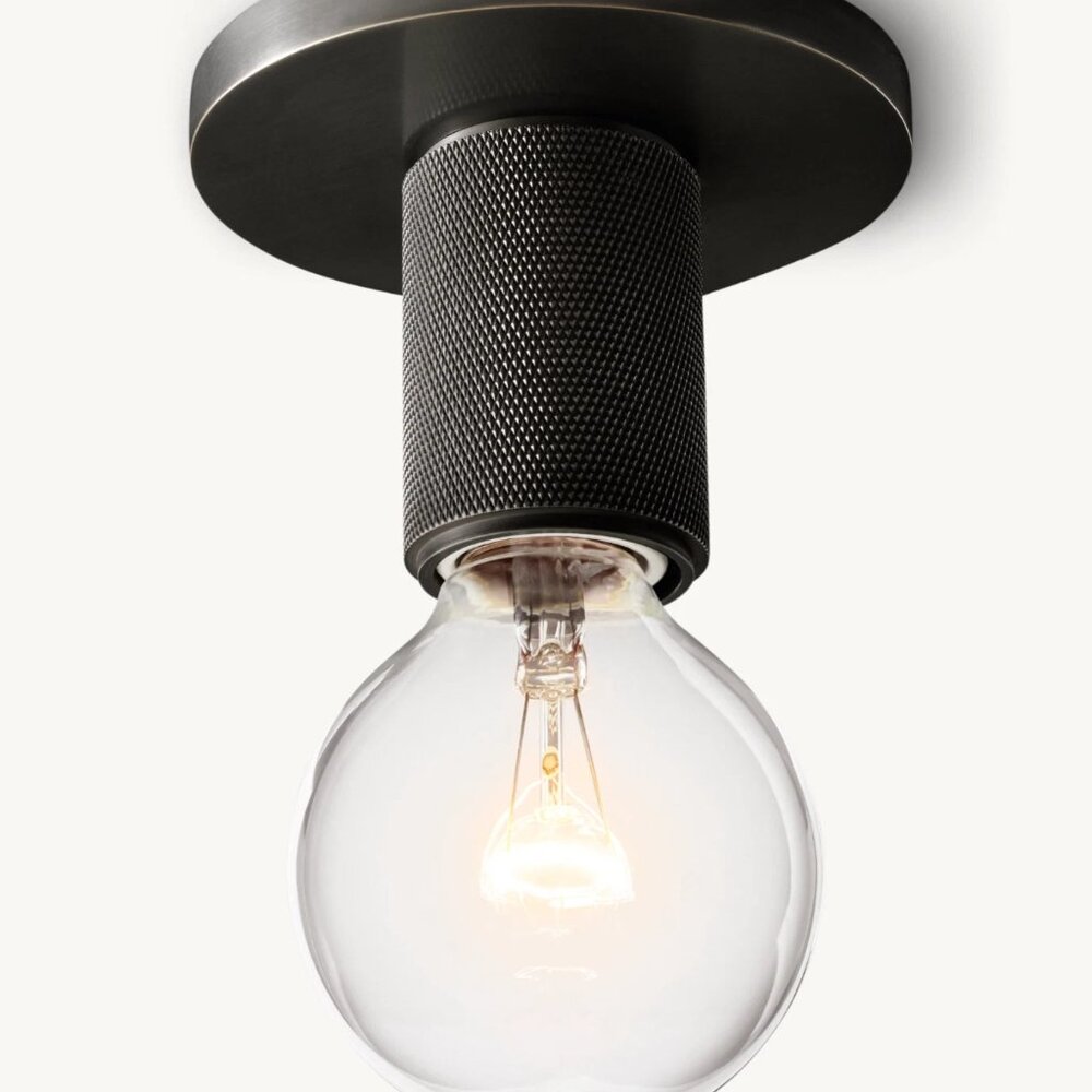 Restoration hardware Utilitaire Socket Flushmount Light Bronze